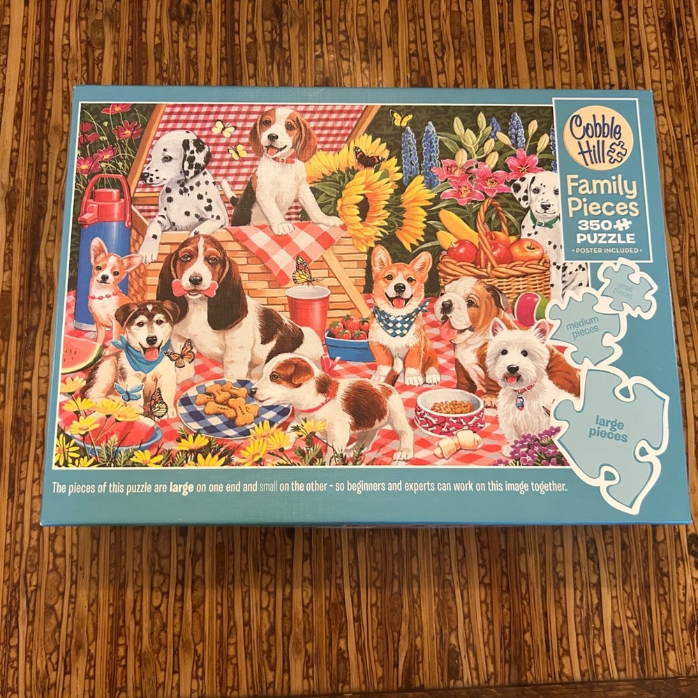 Cobble Hill Family‎ Pieces 350 Piece Dog Picnic Party Jigsaw Puzzle Complete